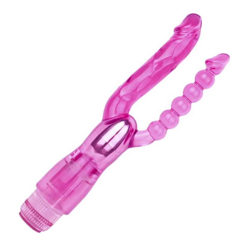 Double-Sided Vibrator Rose red Y-shaped vibrator for dual stimulation
