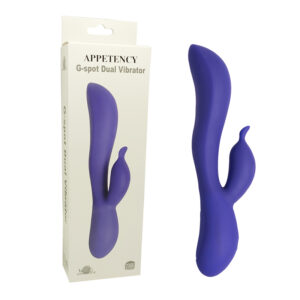 Dual Motor Vibrator Purple G-spot vibrator with dual motors and curved design